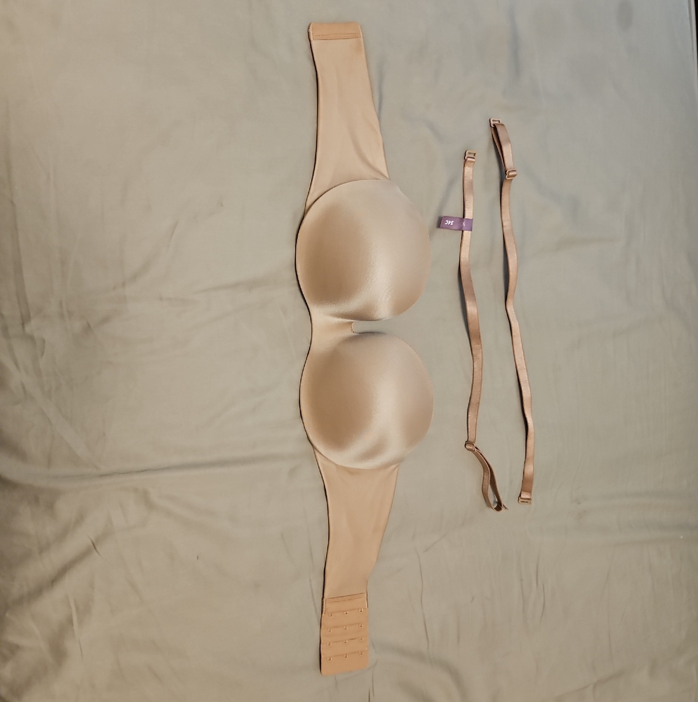 Ambrielle Nude Smooth Convertible Strapless Push Up Bra With Original Straps